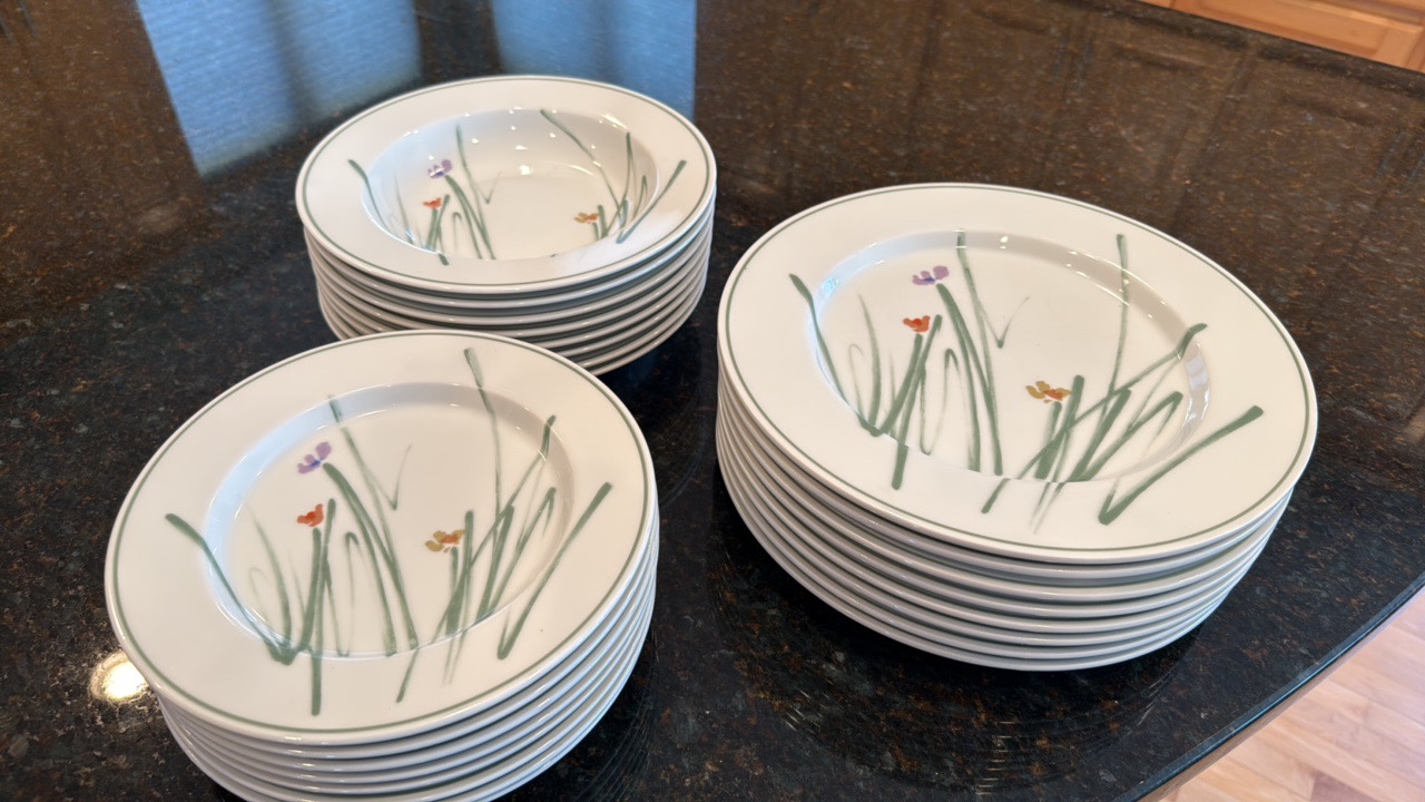 Metro sketchbook Mikasa Dishes with Wildflowers on them designed by  Bob Van Alan