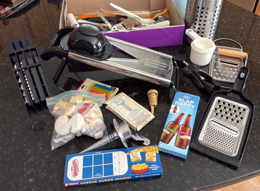 kitchen tool collection with a slicer dicer and other fun utensils