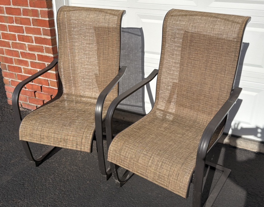 two patio chairs