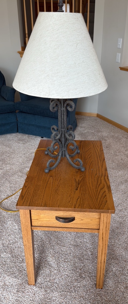 handmade oak table by A. A. LAUN in Keil, Wisconsin.