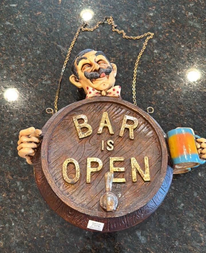 vintage Bar is Open sign