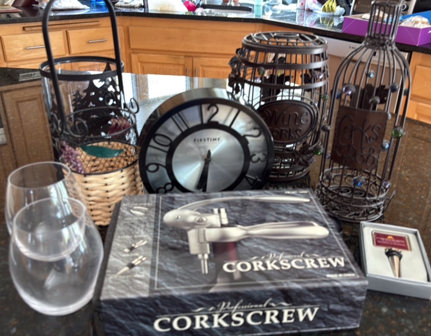 wine collection along with corkscrew and its always time for wine