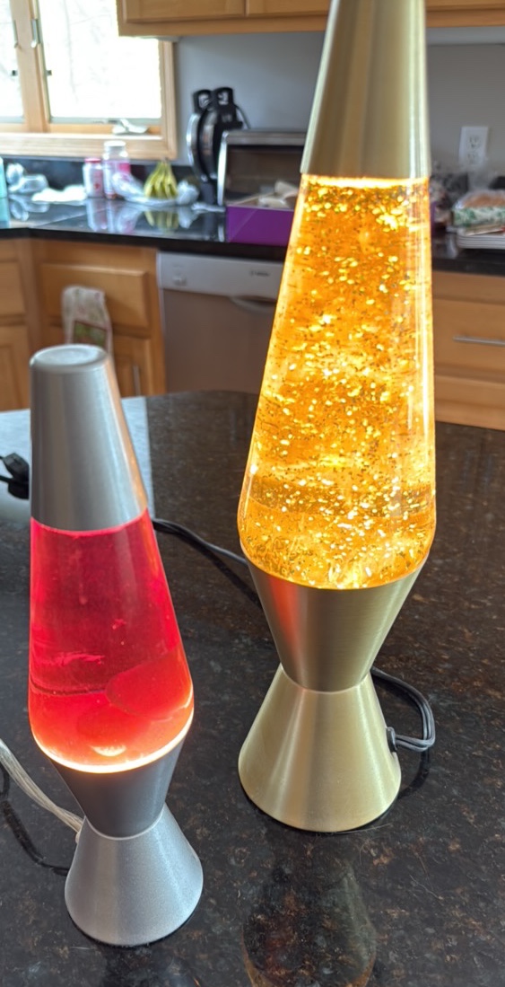 two lava lamps