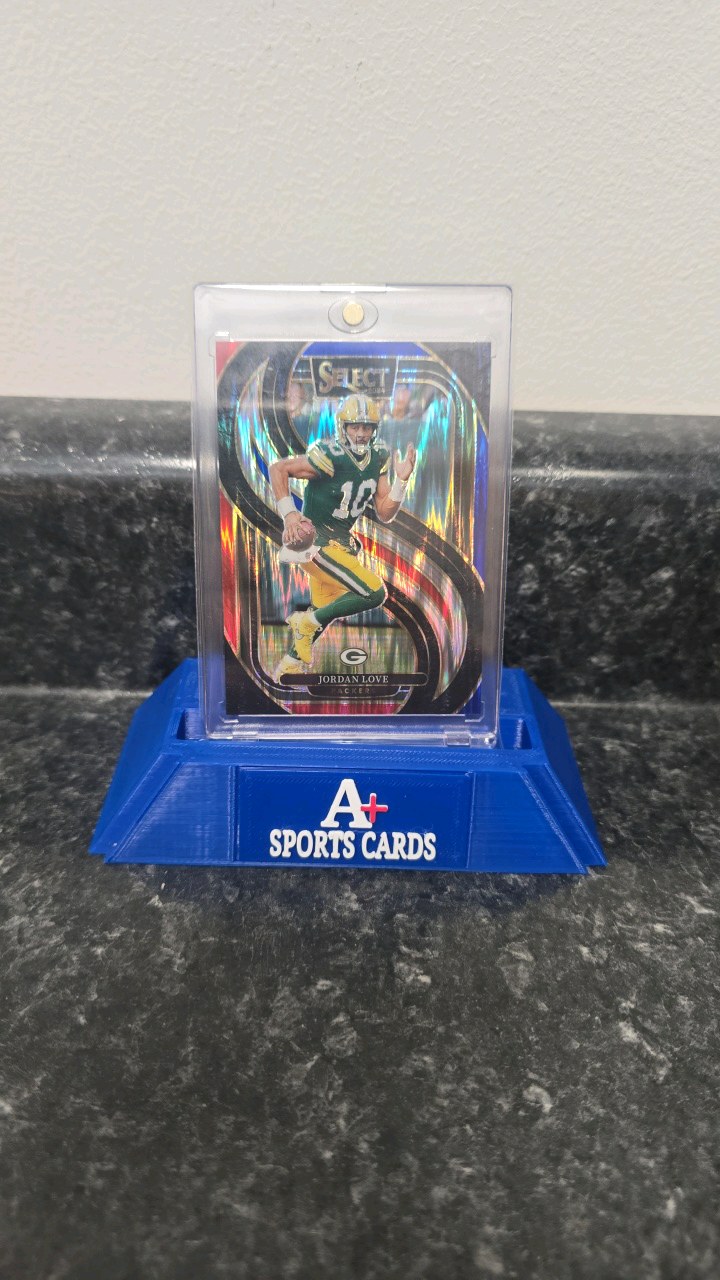 2024 Red & Blue Shock Jordan Love Prizm Select Green Bay Packers