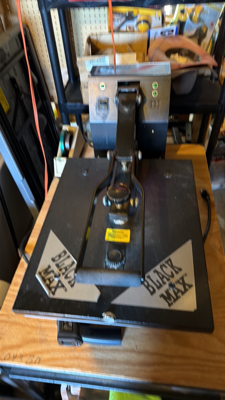 Black Max Heat Press Nation and rolling table