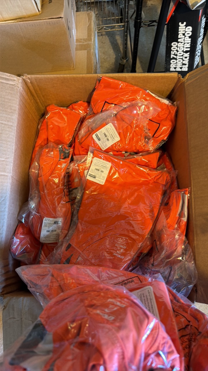 2 Boxes - Orange, Black, Purple print ted T-shirts