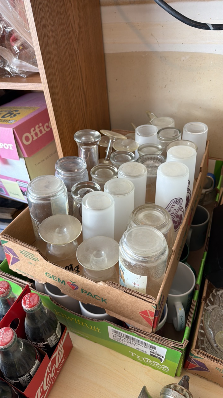 Glass Assortment set cups, coffee, mugs vintage