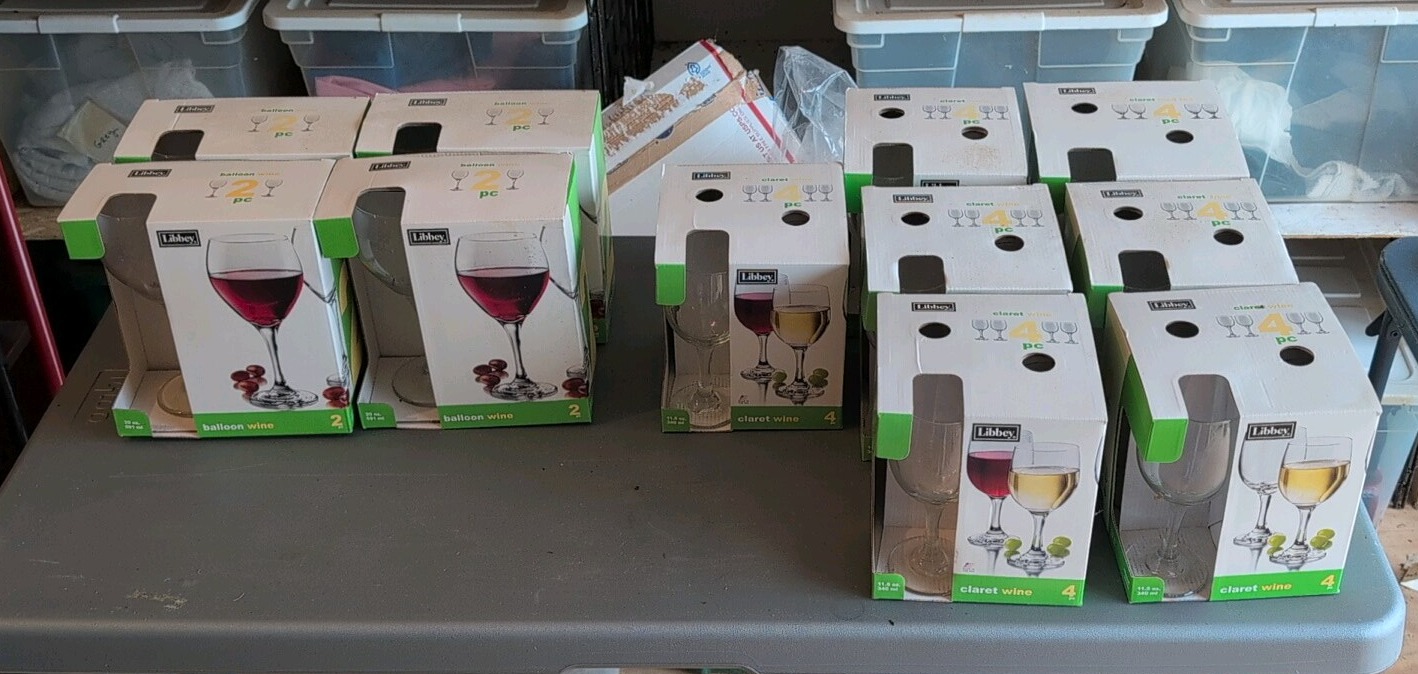 lot of balloon and Claret wine glasses