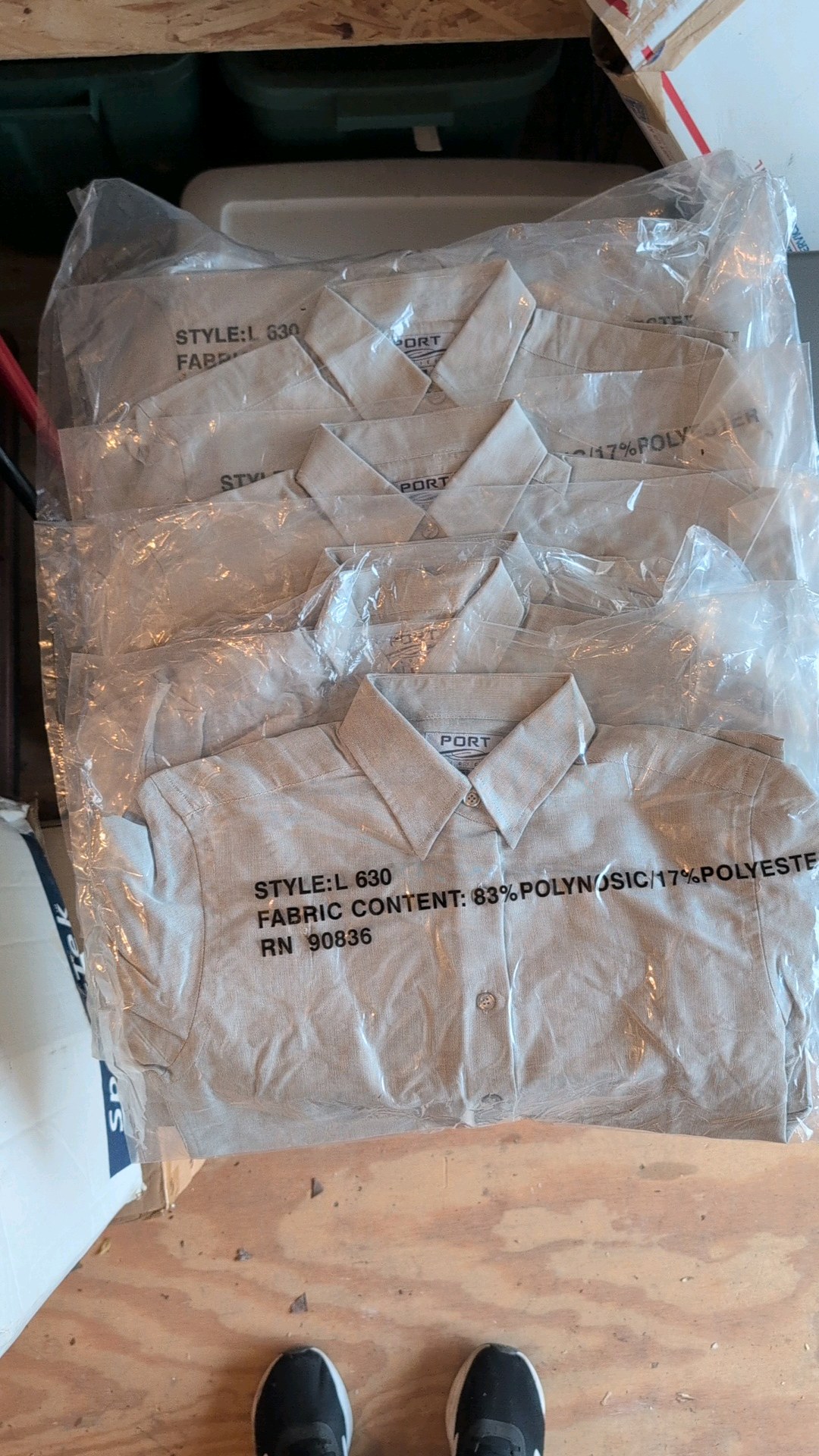Large Lot of New Ladies Port authority shirts button-up