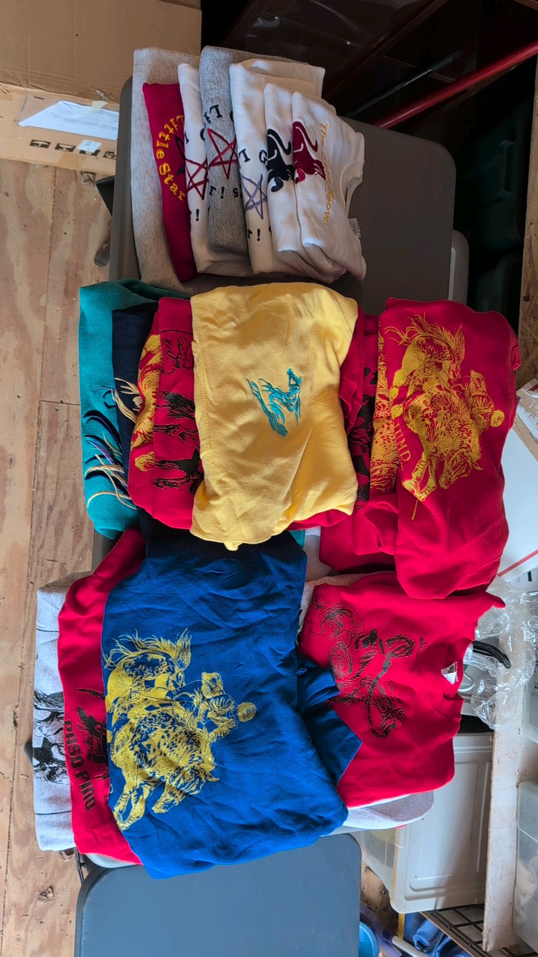 Large lot of new sweatshirts with graphics