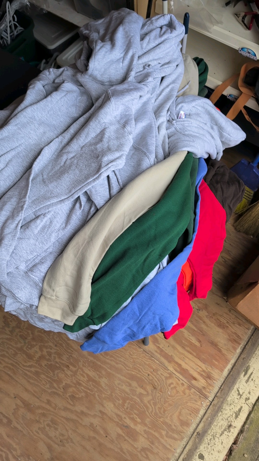 Large lot of unmarked hoodies cotton