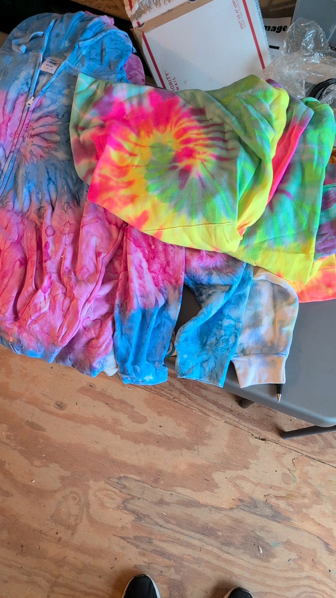 Large lot of tie-dye sweatshirts new and tagged