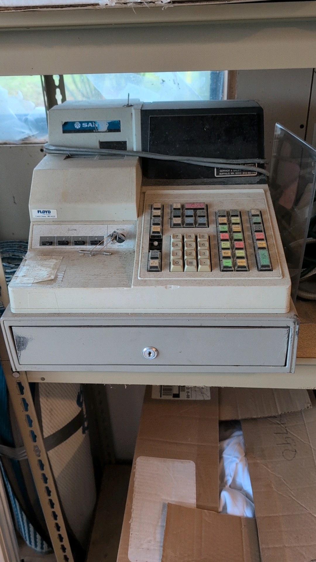 Cash registrar and paper for it