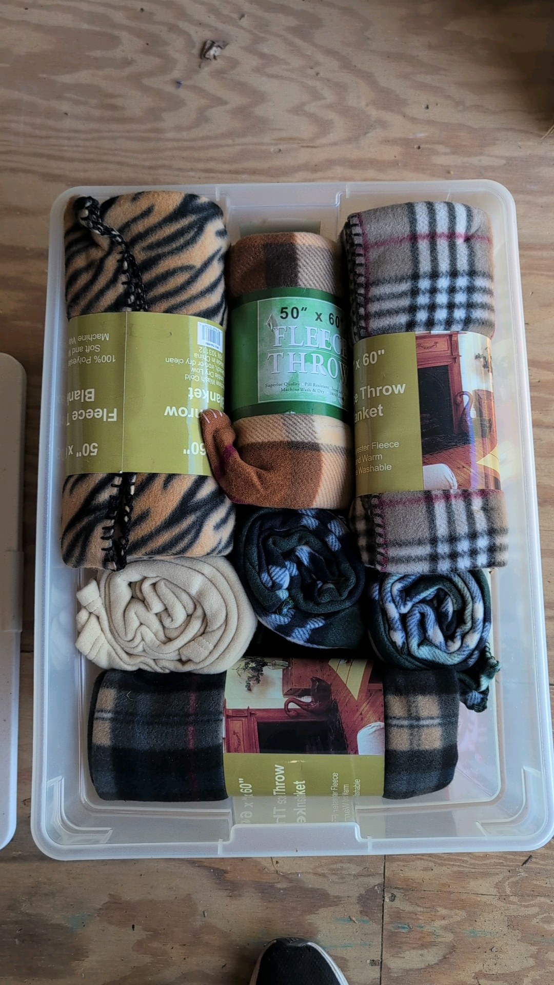 box of throw fleece as pictured new