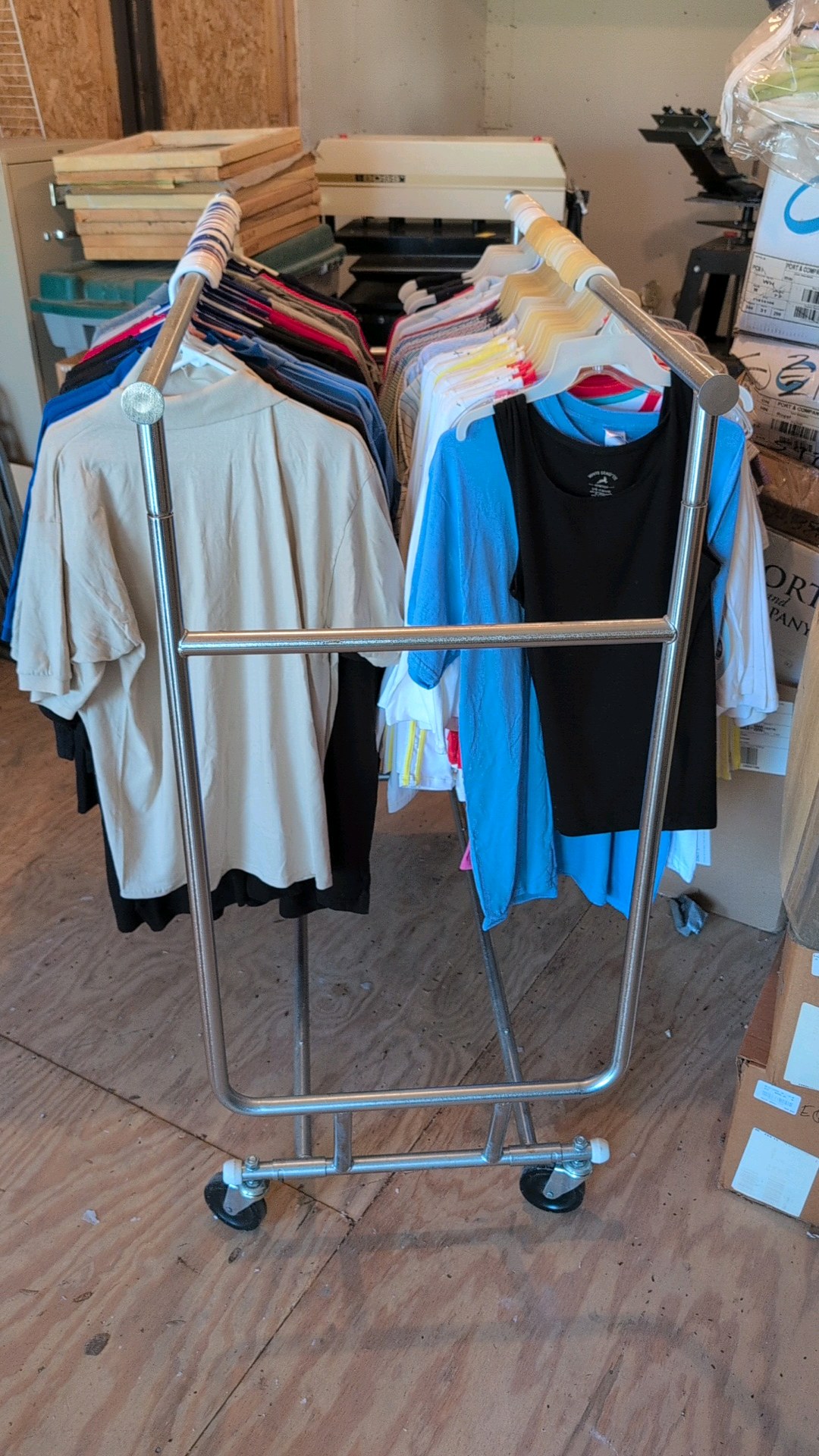 rolling hanging system contents not included. just the rack