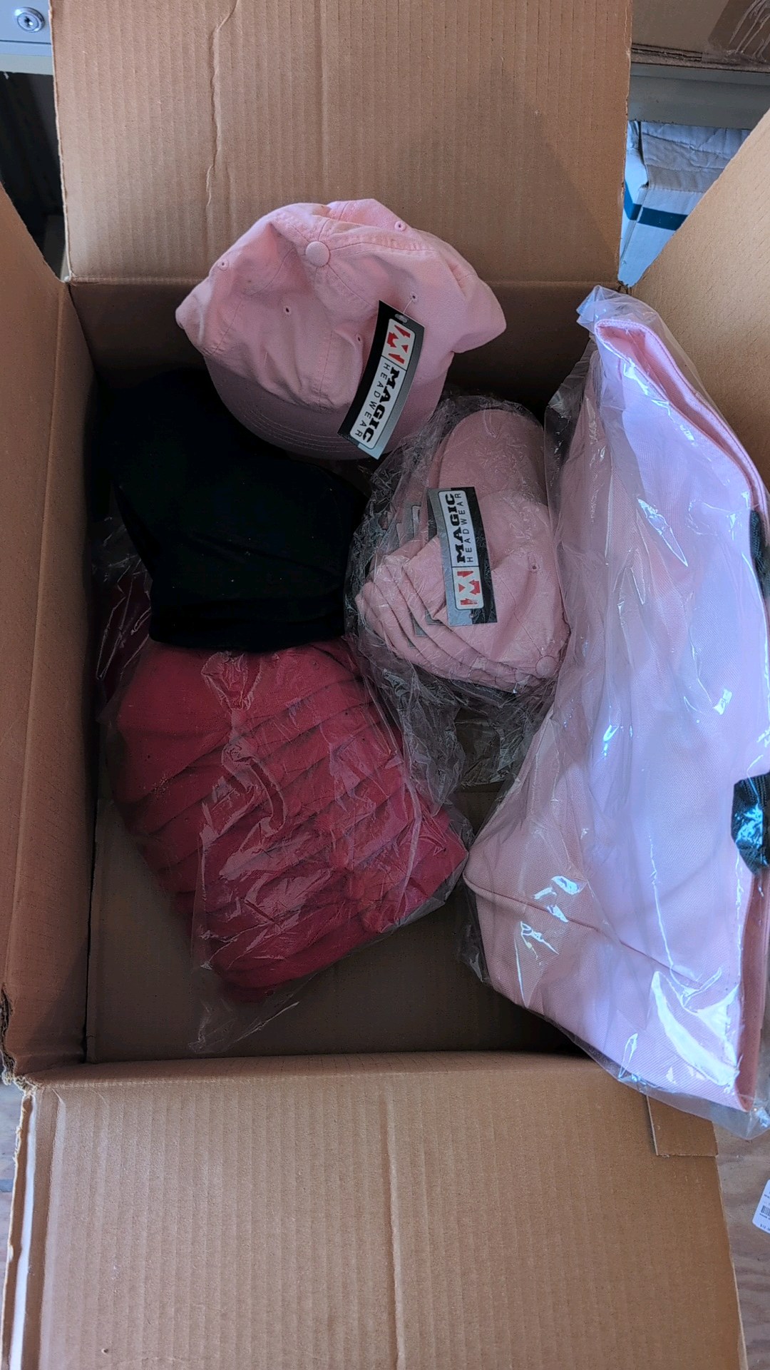 hats and a matching bag