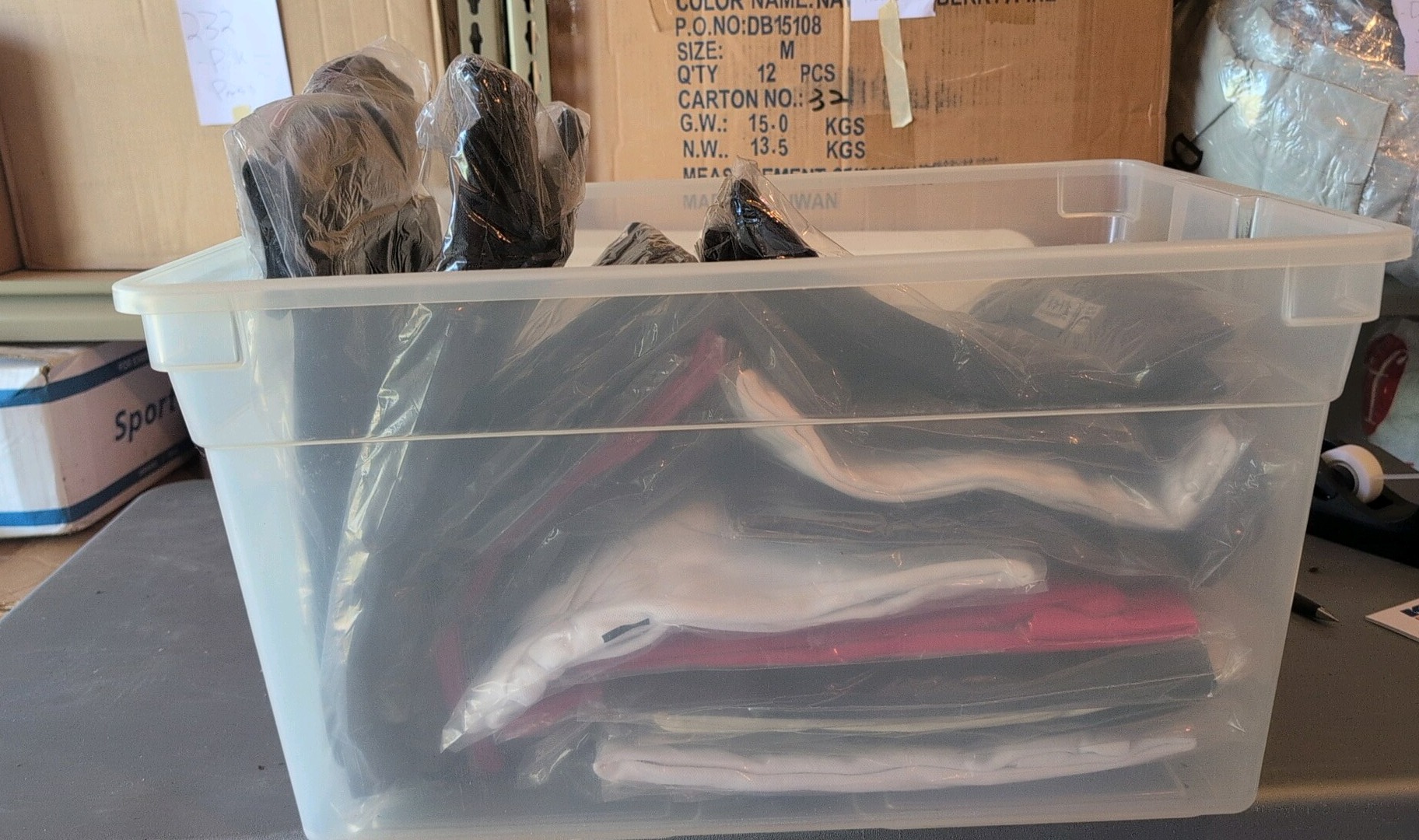 box of collared shirts polos