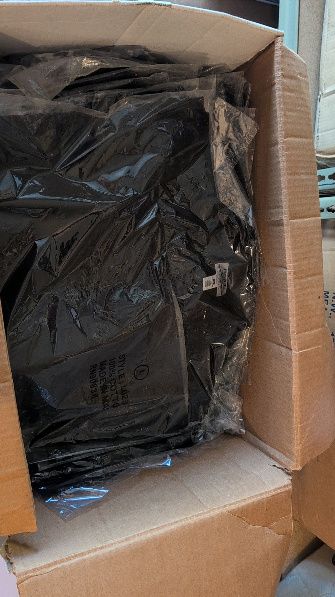 box of collard shirts