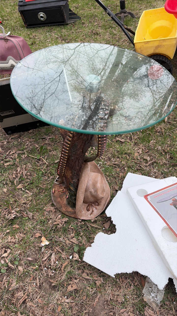 wild West glass end table