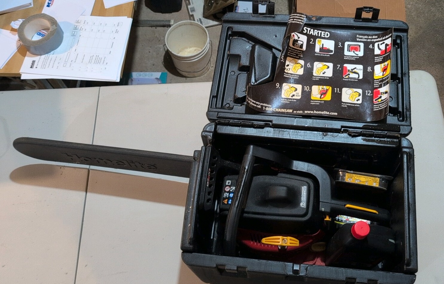chainsaw and contents case untested home light
