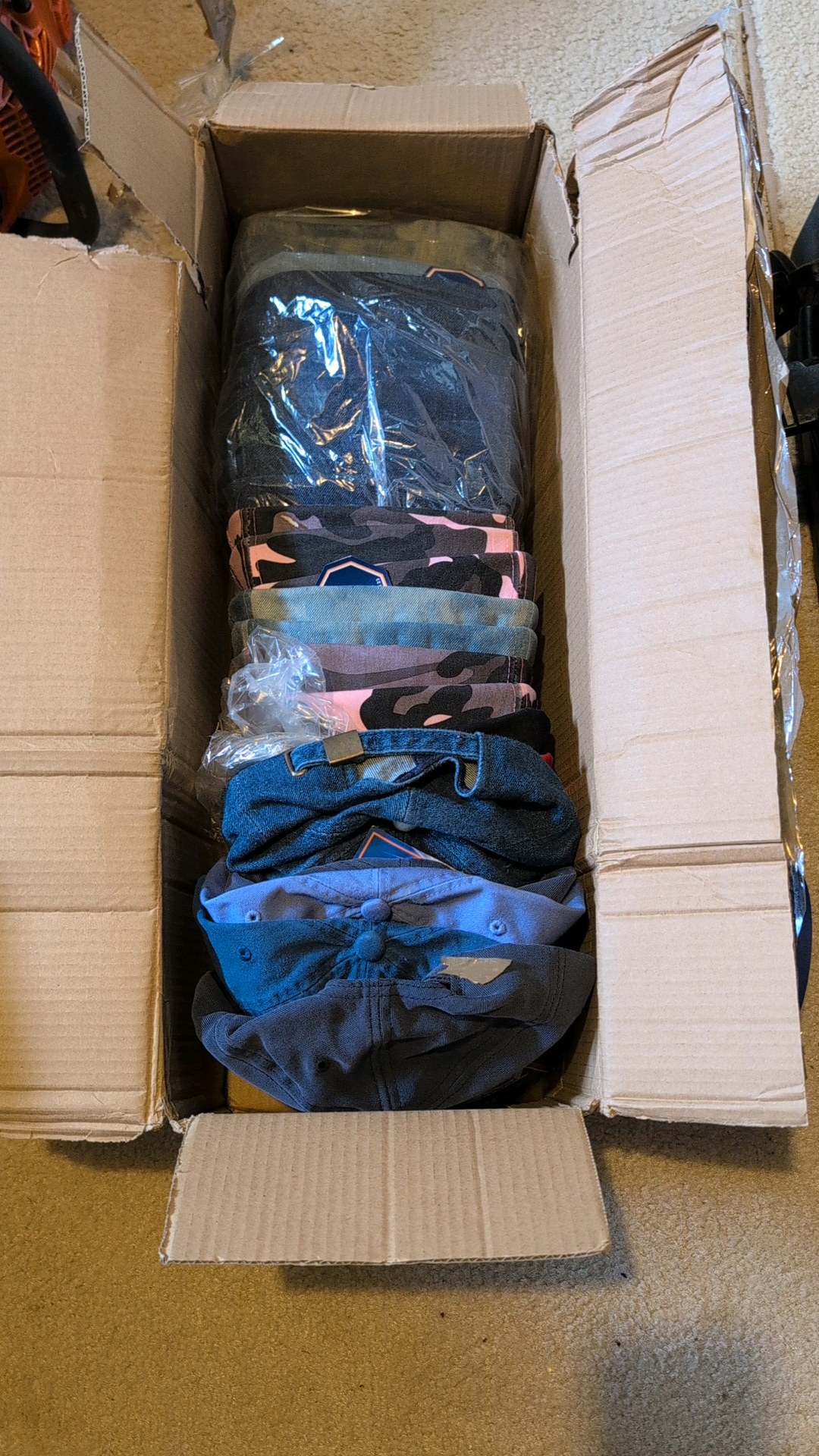box of estate hats