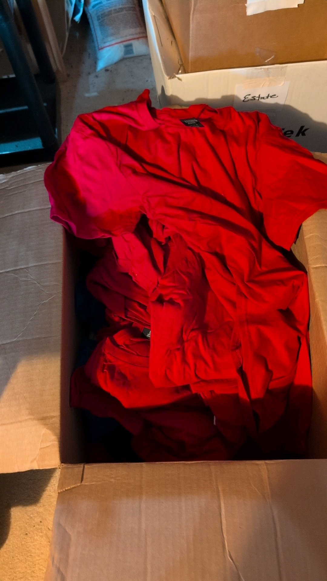 Large box of cotton t-shirts