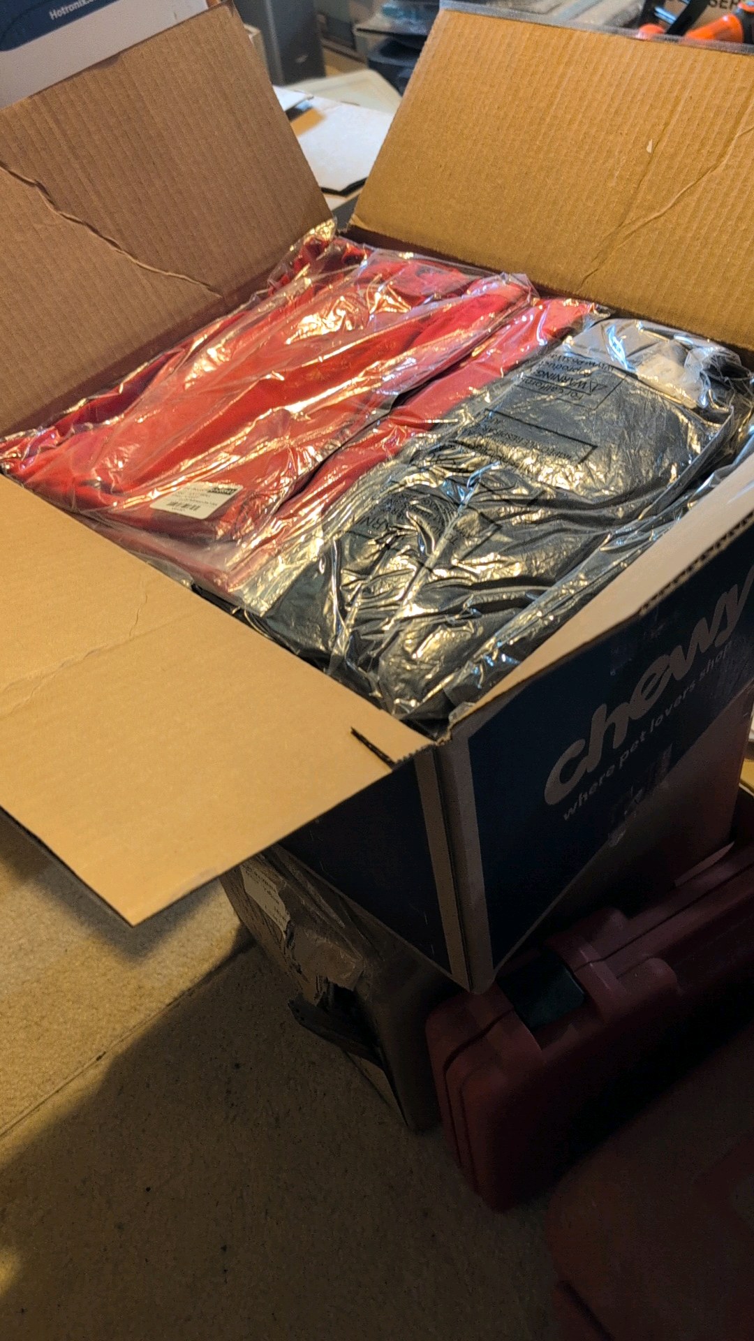 box of new shirts