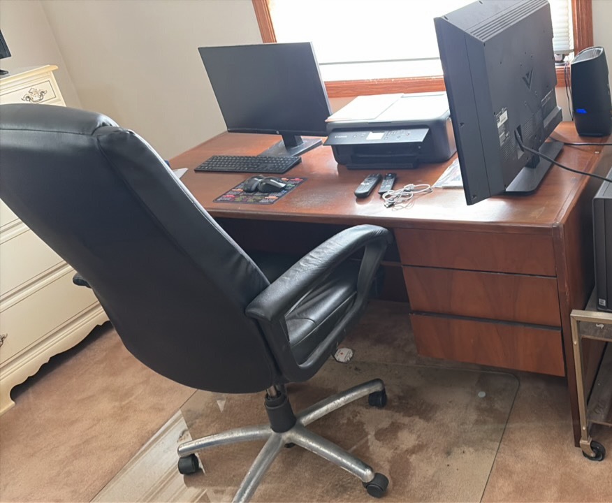 - desk- chair- chair mat