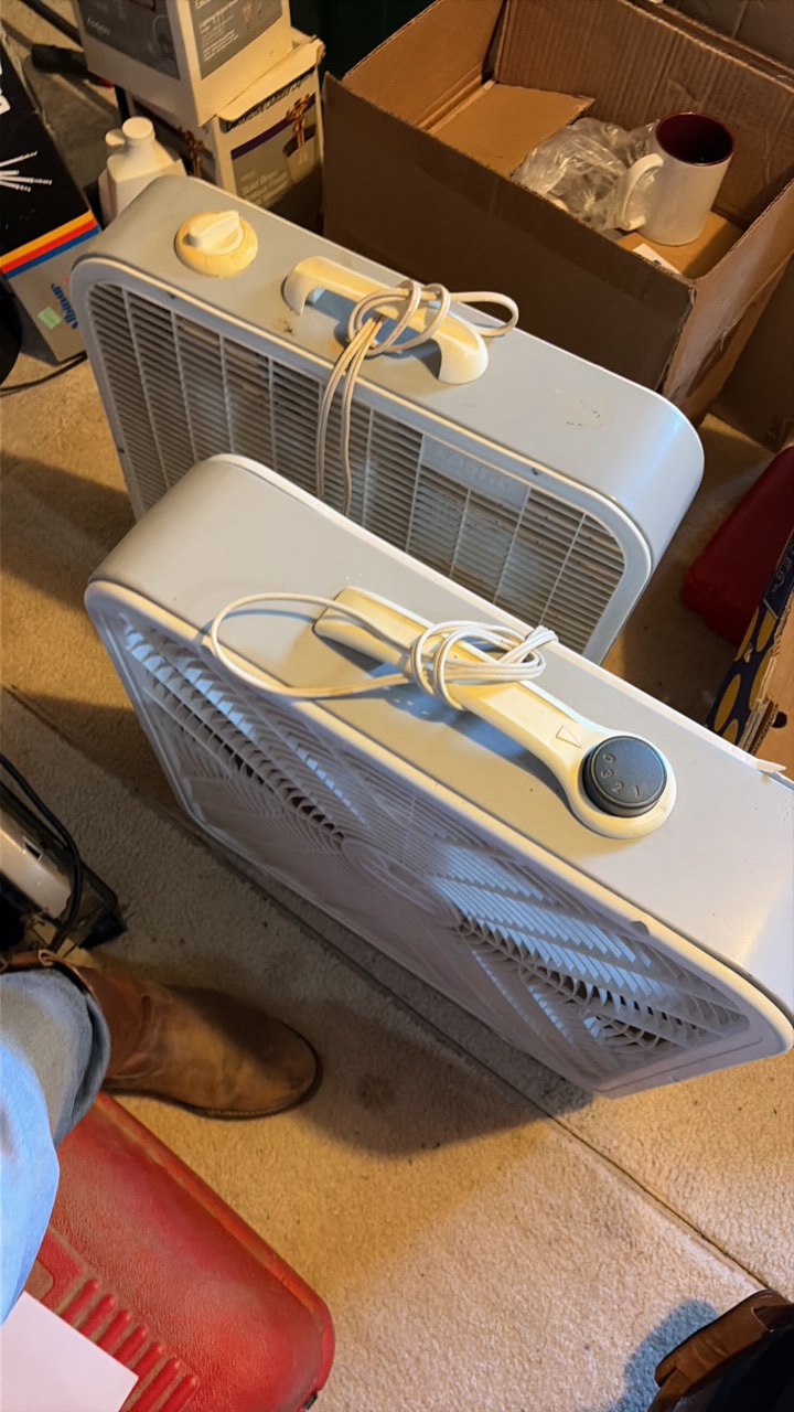 two white box fans untested