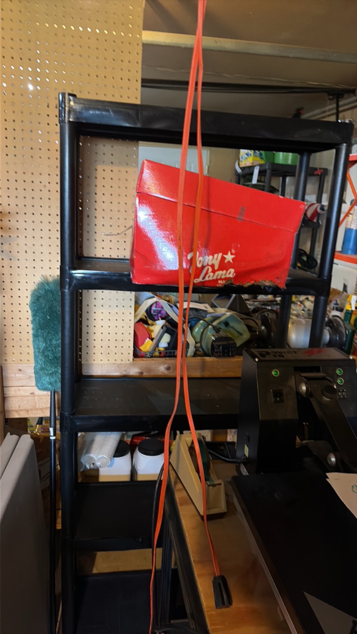 plastic adjustable shelf. contents not included