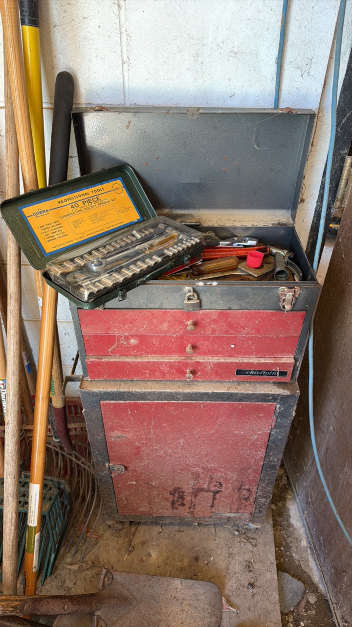 Full toolbox with miscellaneous tools.