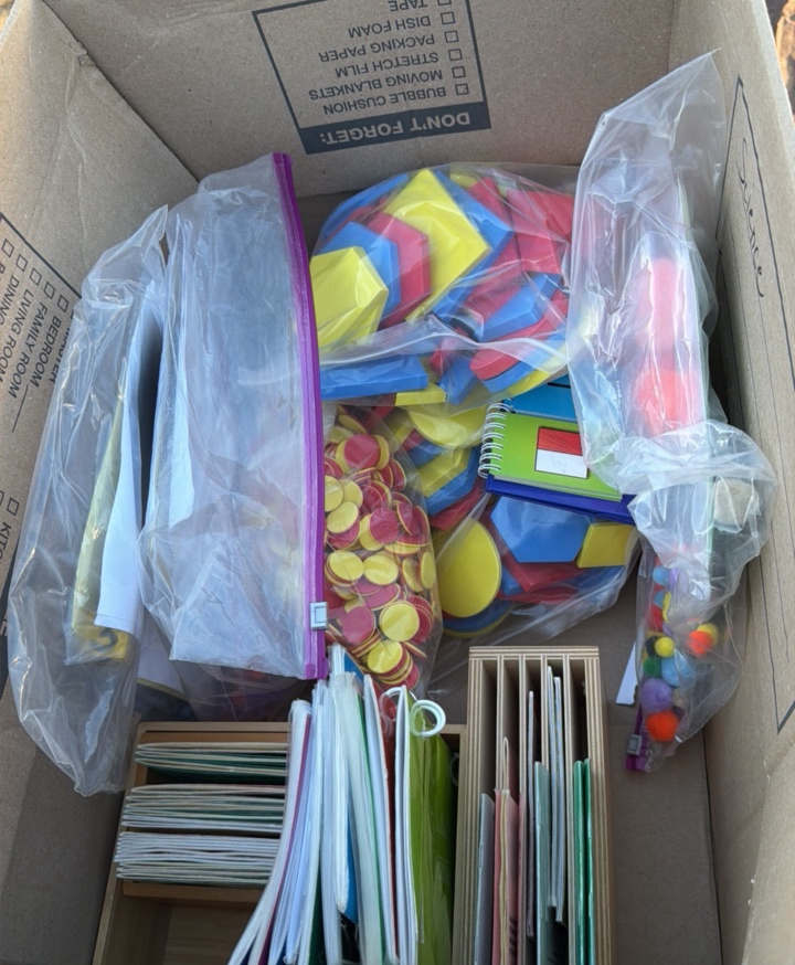 math foam, manipulative, and phonics books