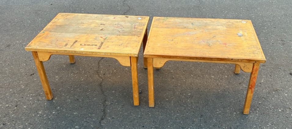 two small side tables