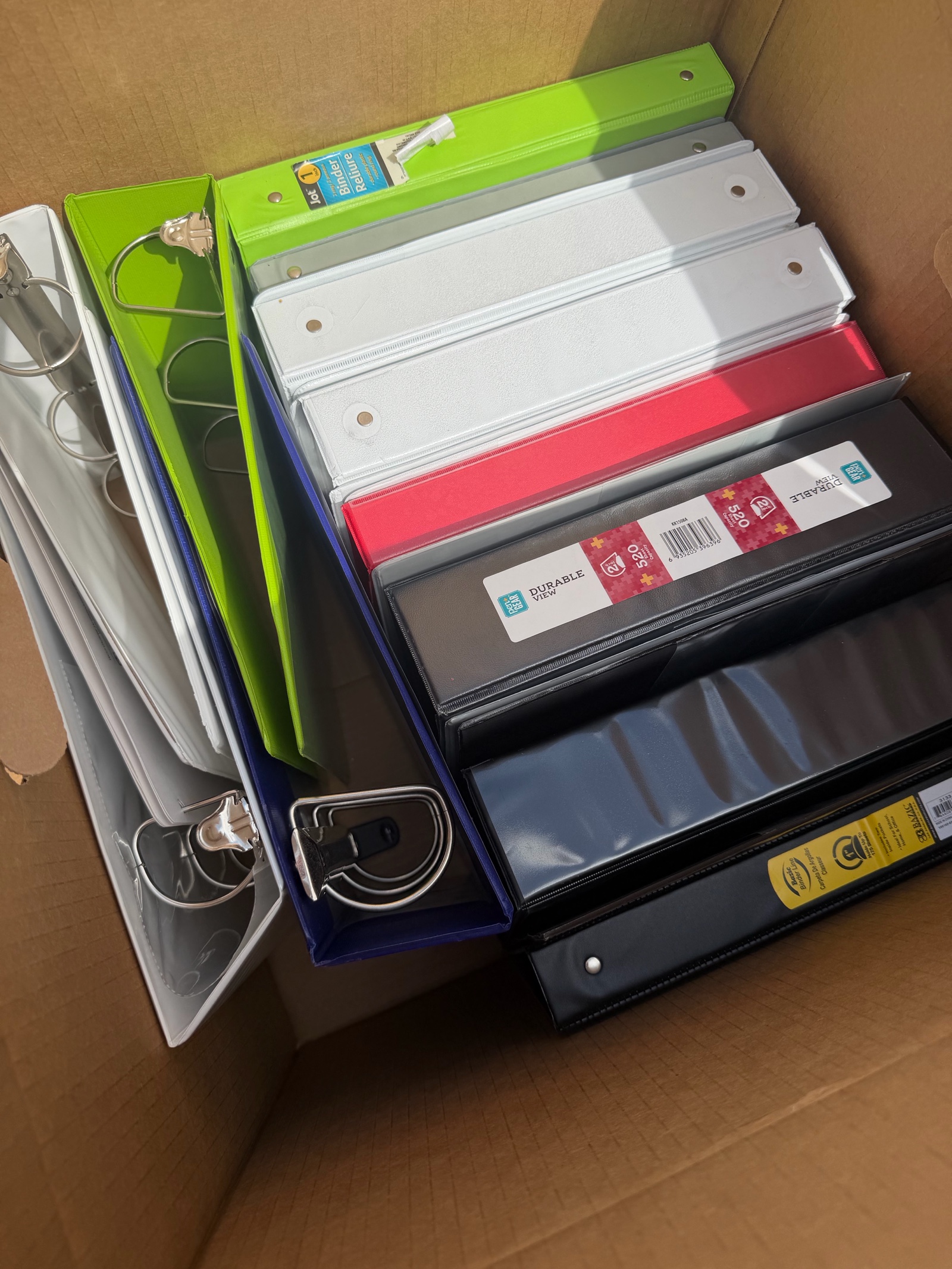 Box of Various Binders