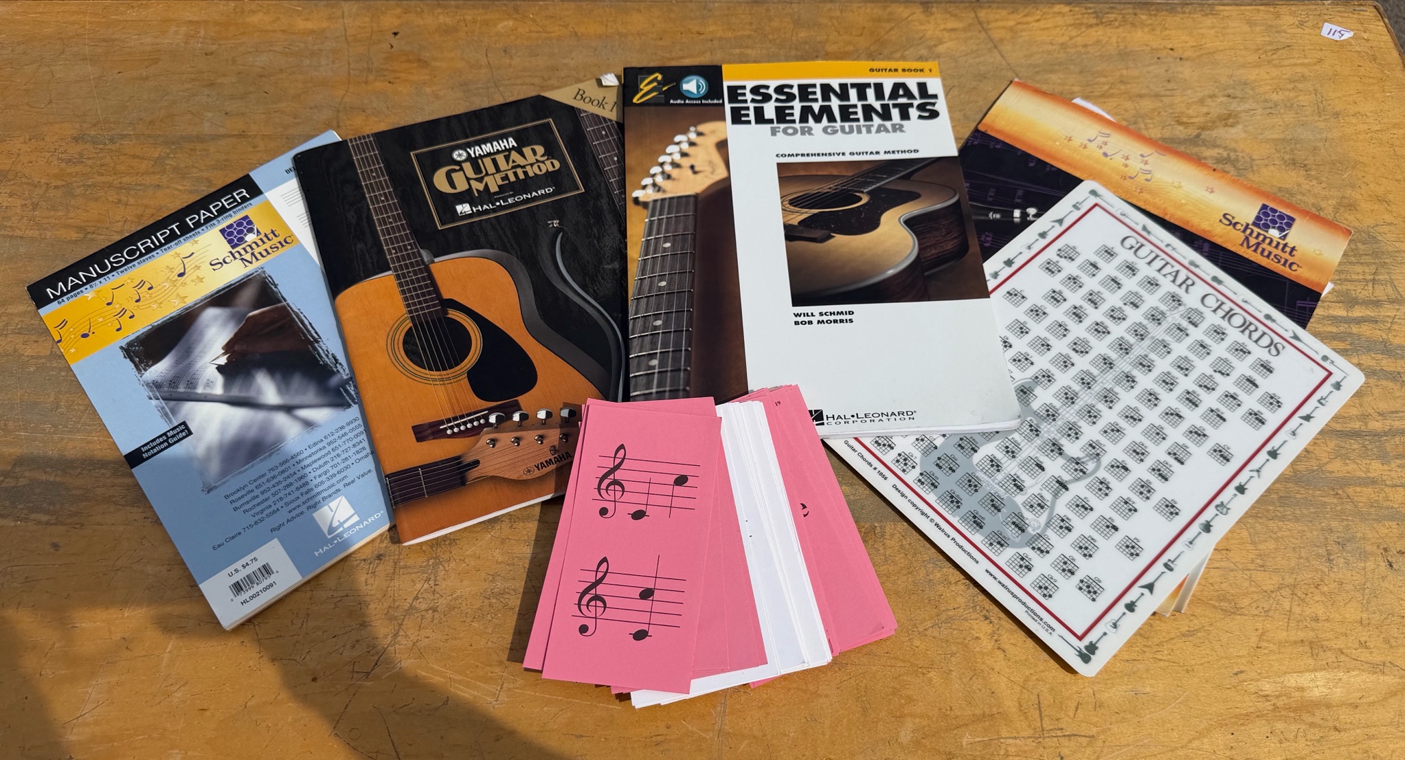 music notes and flash cards