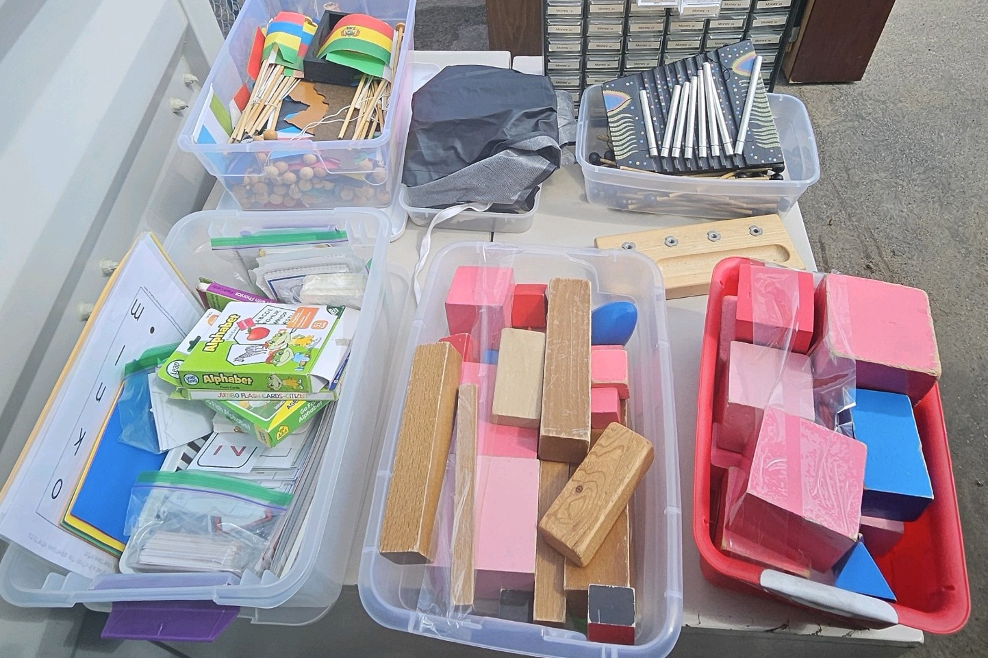 Mixed box of educational items