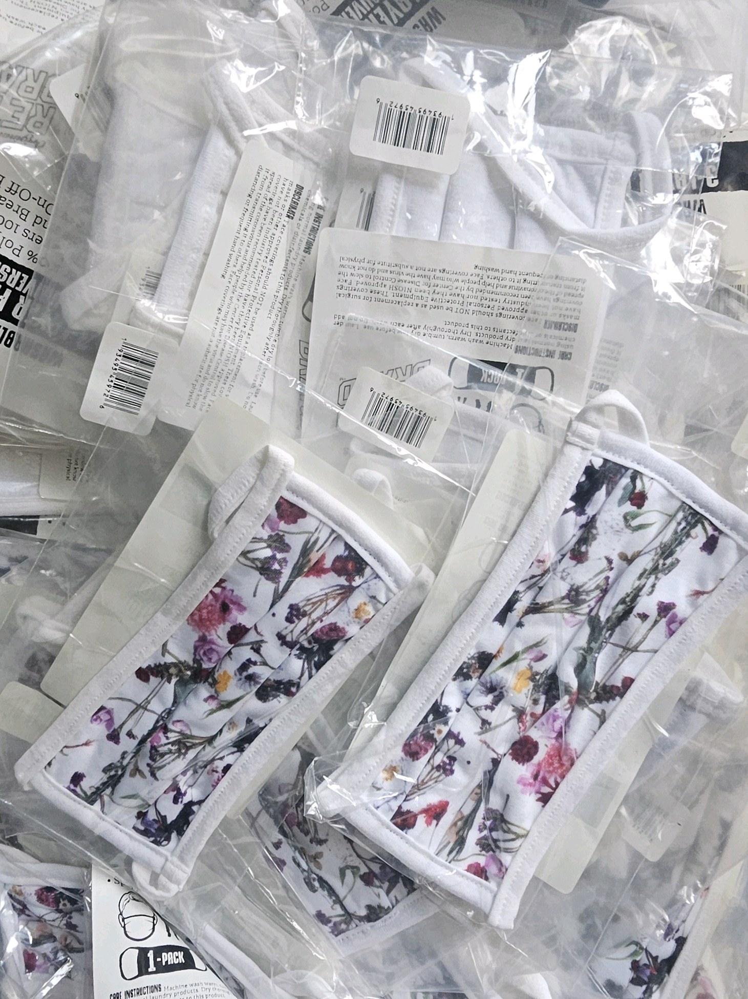 Tote of assorted masks