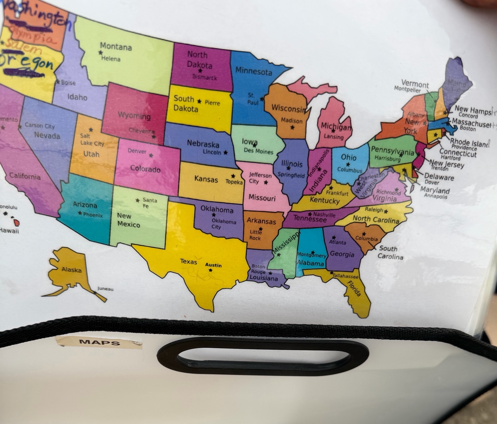 World map, and flags