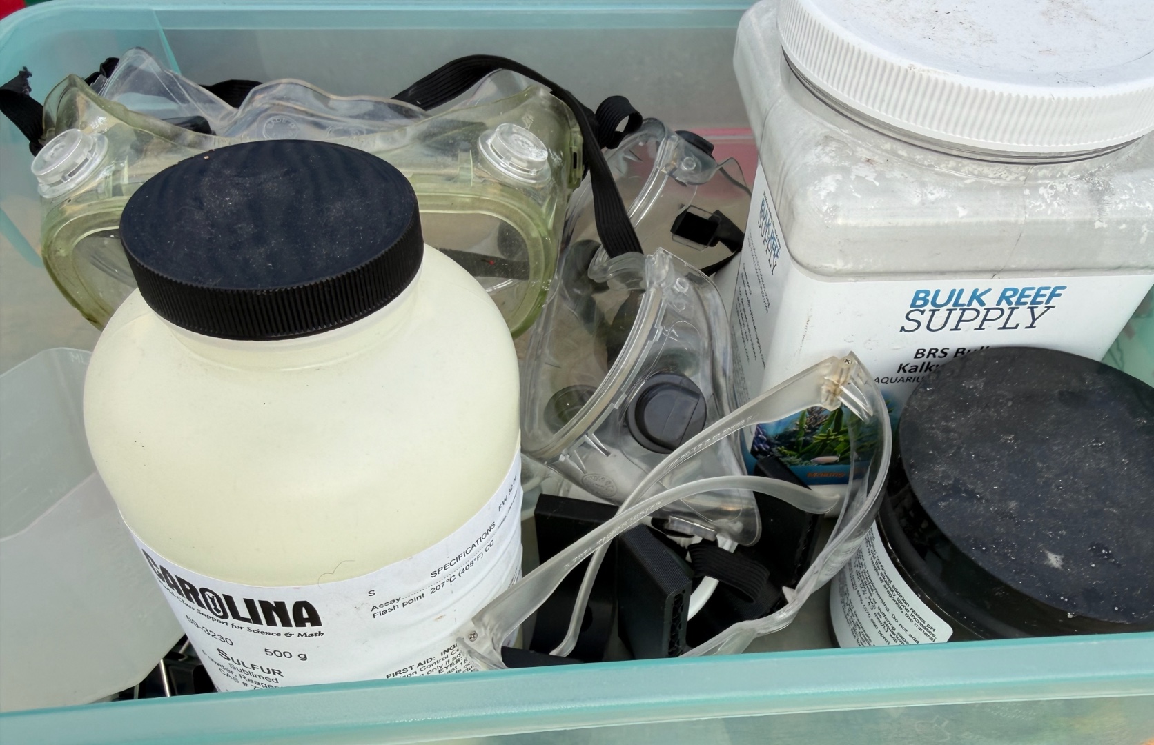 marine supplies and goggles