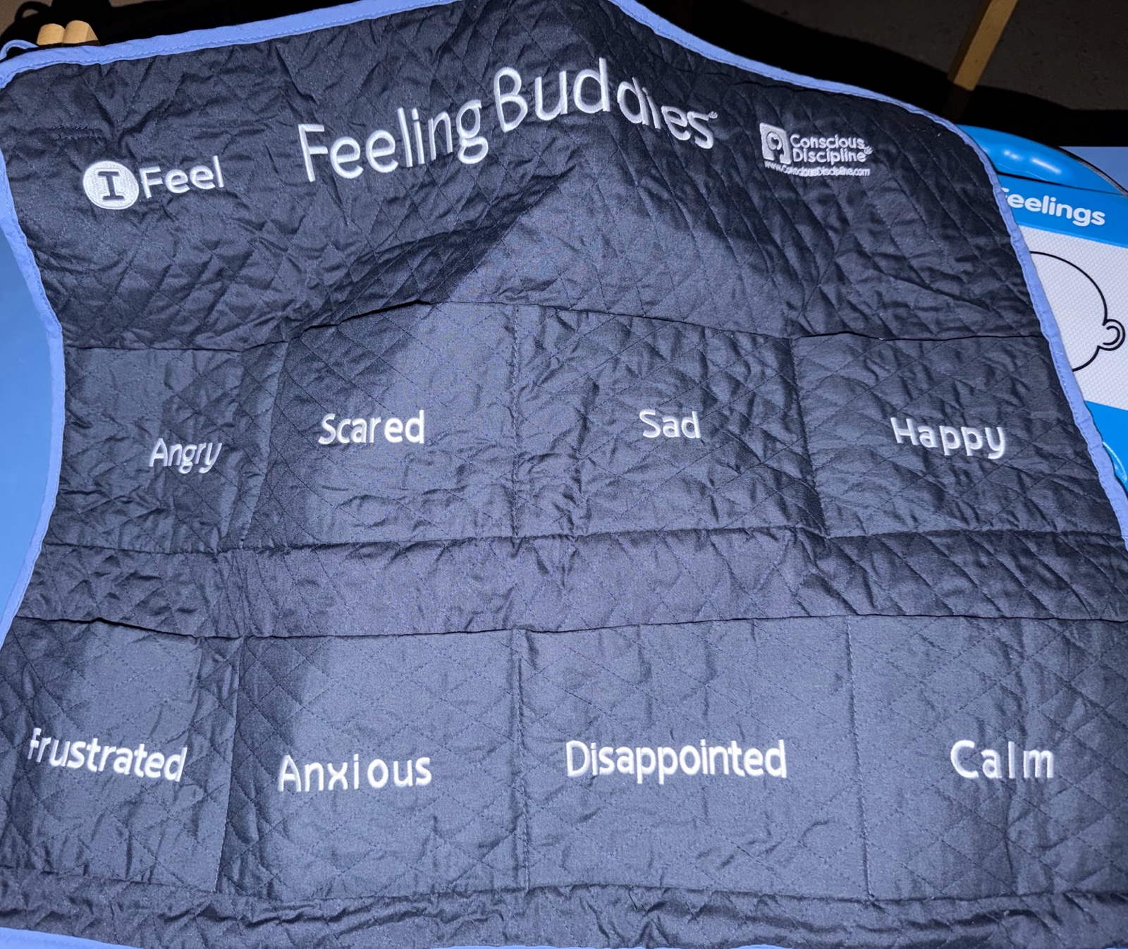 feelings bin weighted, blankets, anger, box, and miscellaneous