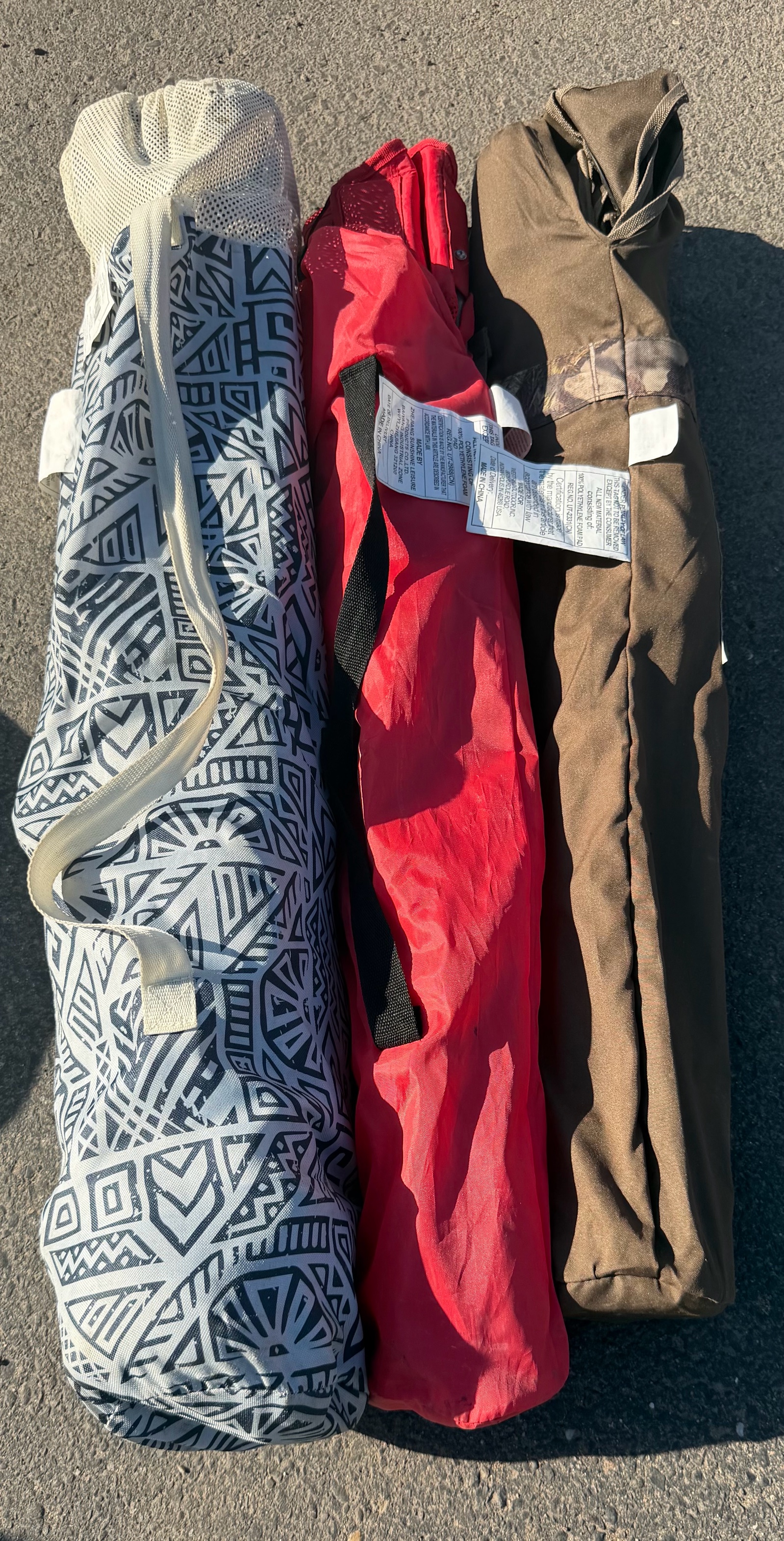 outdoor chairs, three in lot