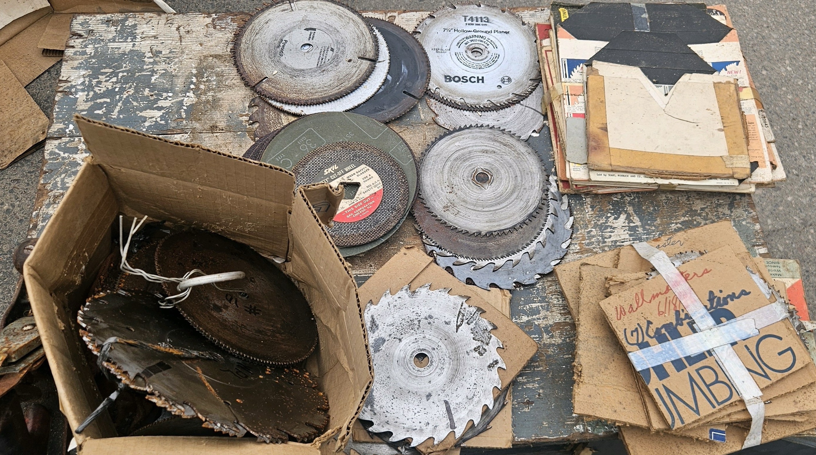 saw blades and misc parts