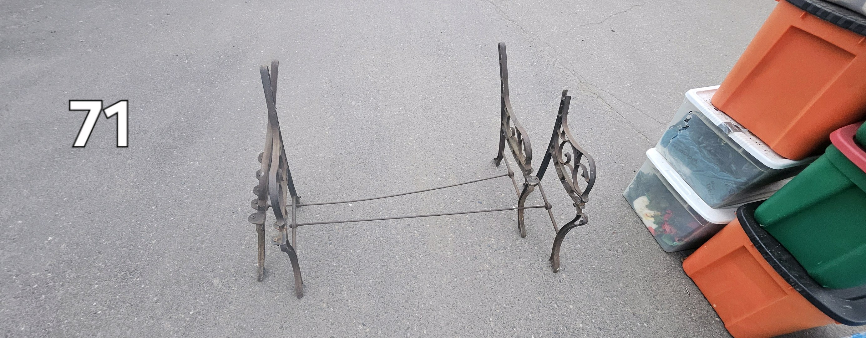vintage iron bench set