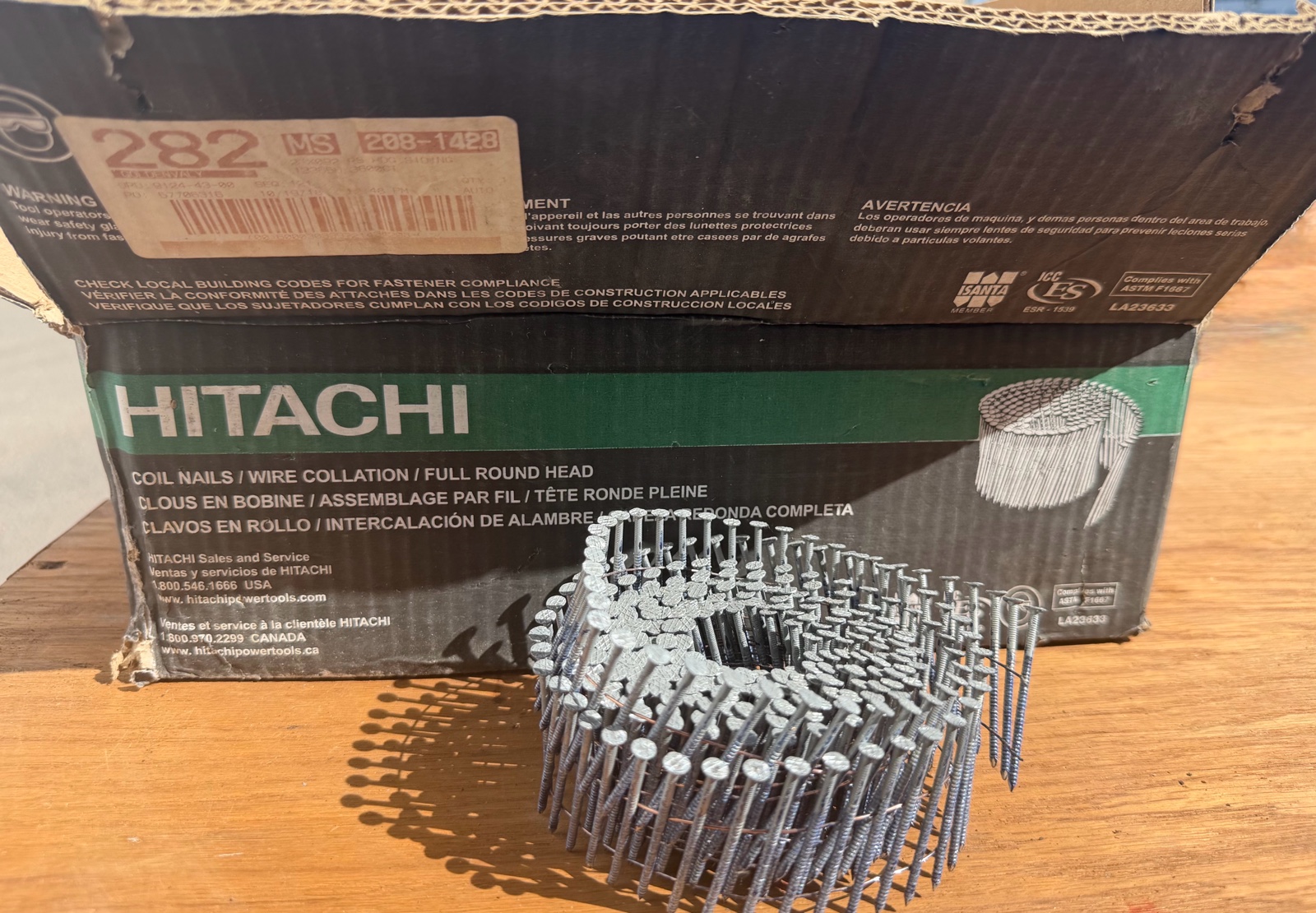Hitachi coil nails, full roundhead