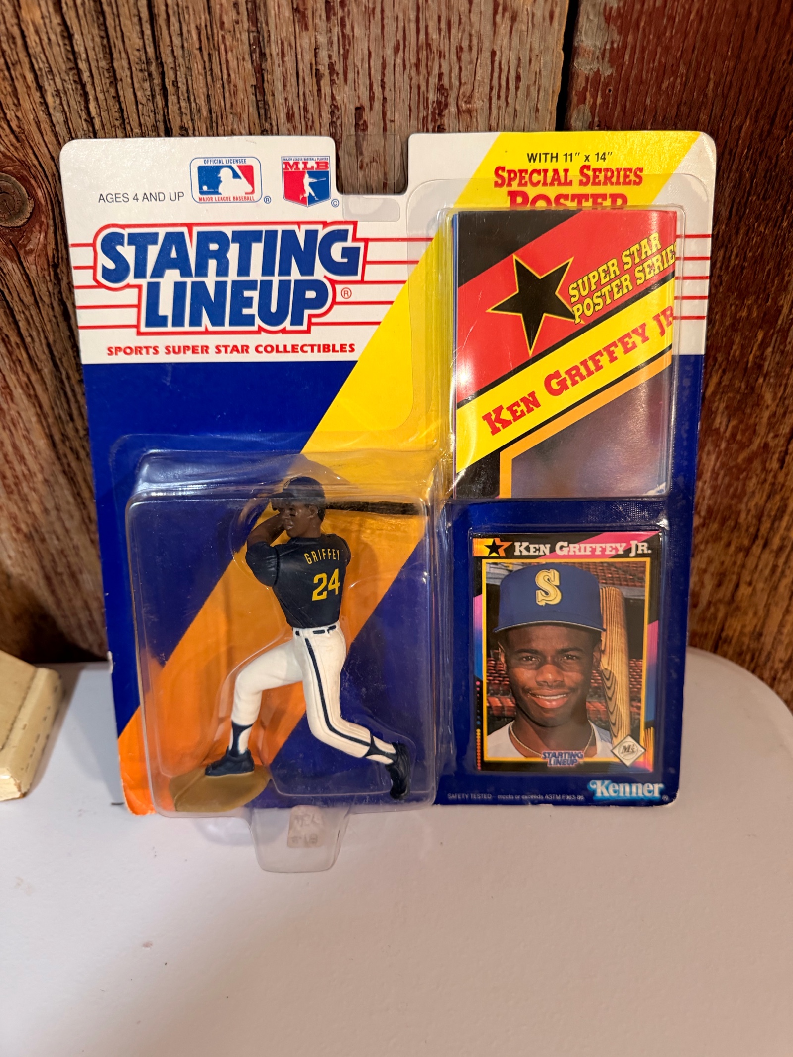 1990 Starting Lineup Ken Griffey Jr Figure w Card & Special Series Poster  Seattle Mariners
