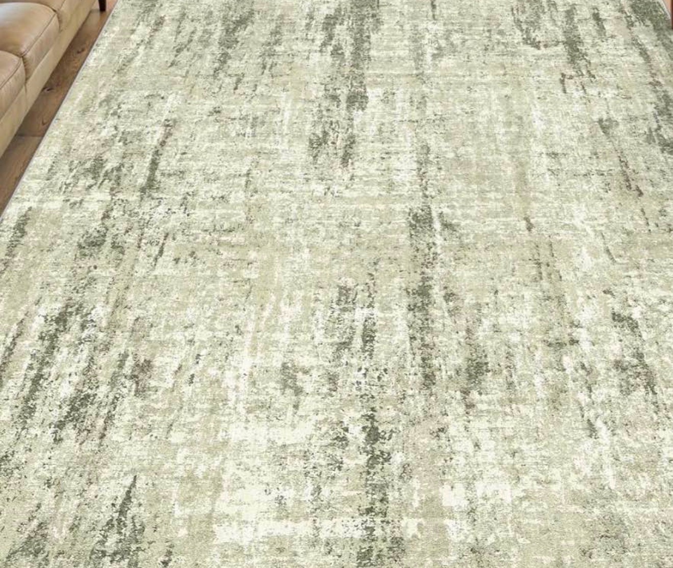 New Wrapped 5x7 Abstract Green Rug