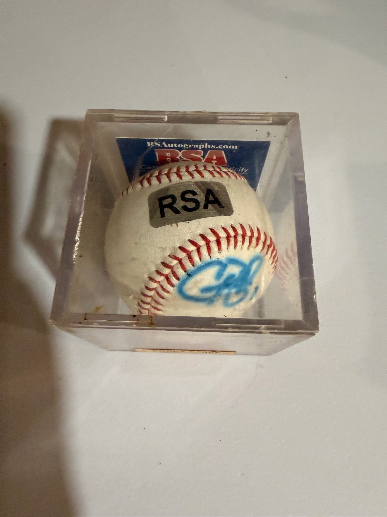 Authenticated Casey Blake Signed Baseball w RSA Authentication & Display Case