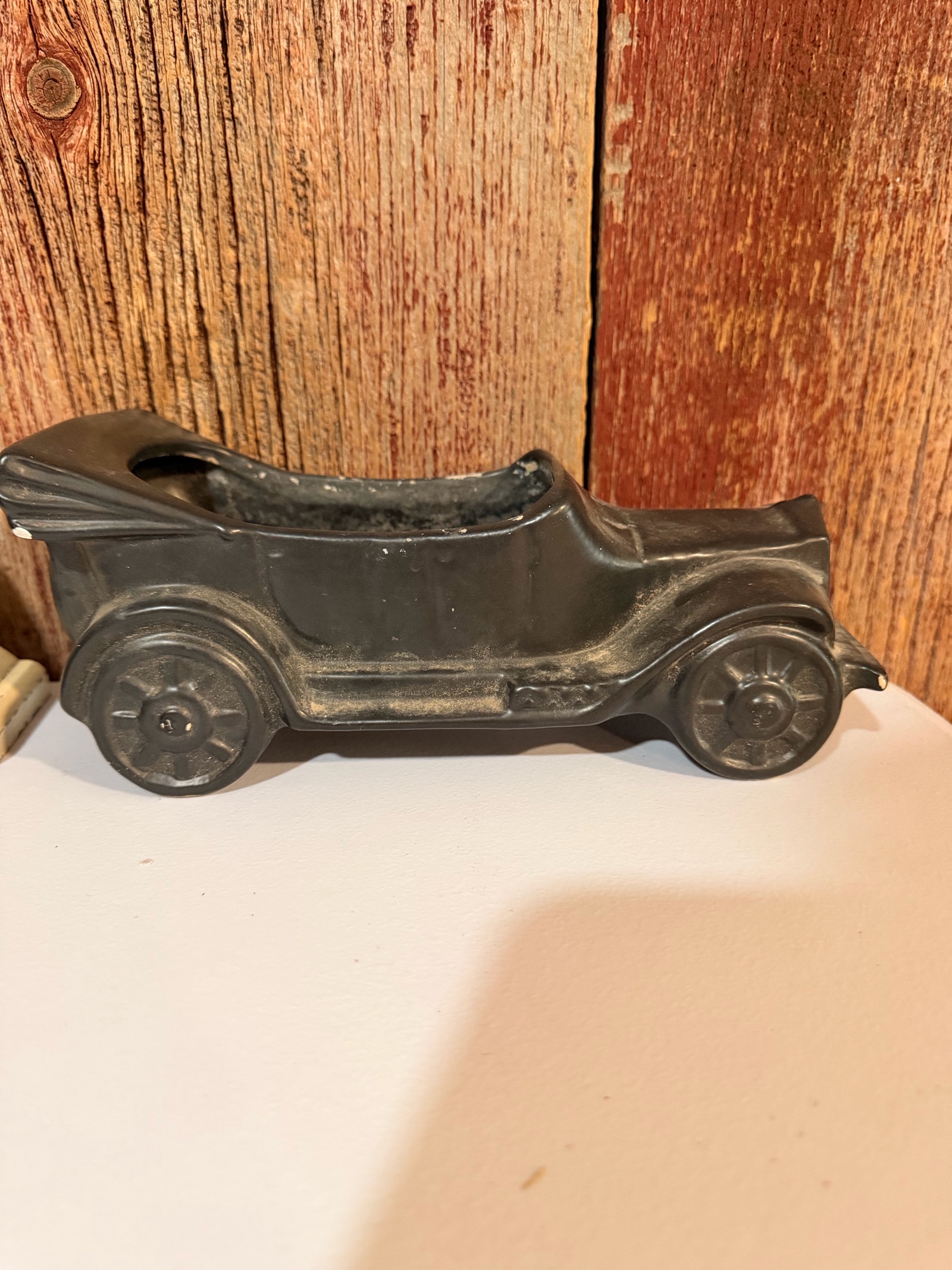 Vintage Model T Car Planter Vase  Retro Automobile Decor Flower Pot