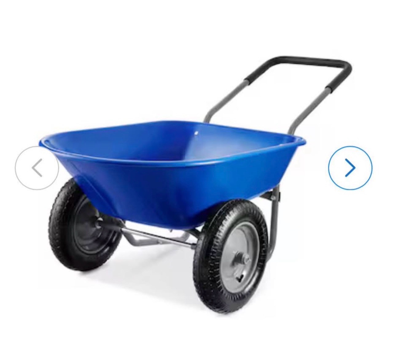 Garden Wheelbarrow Cart Heavy Duty Utility with Dual Wheels Built in Stand - See Descritption