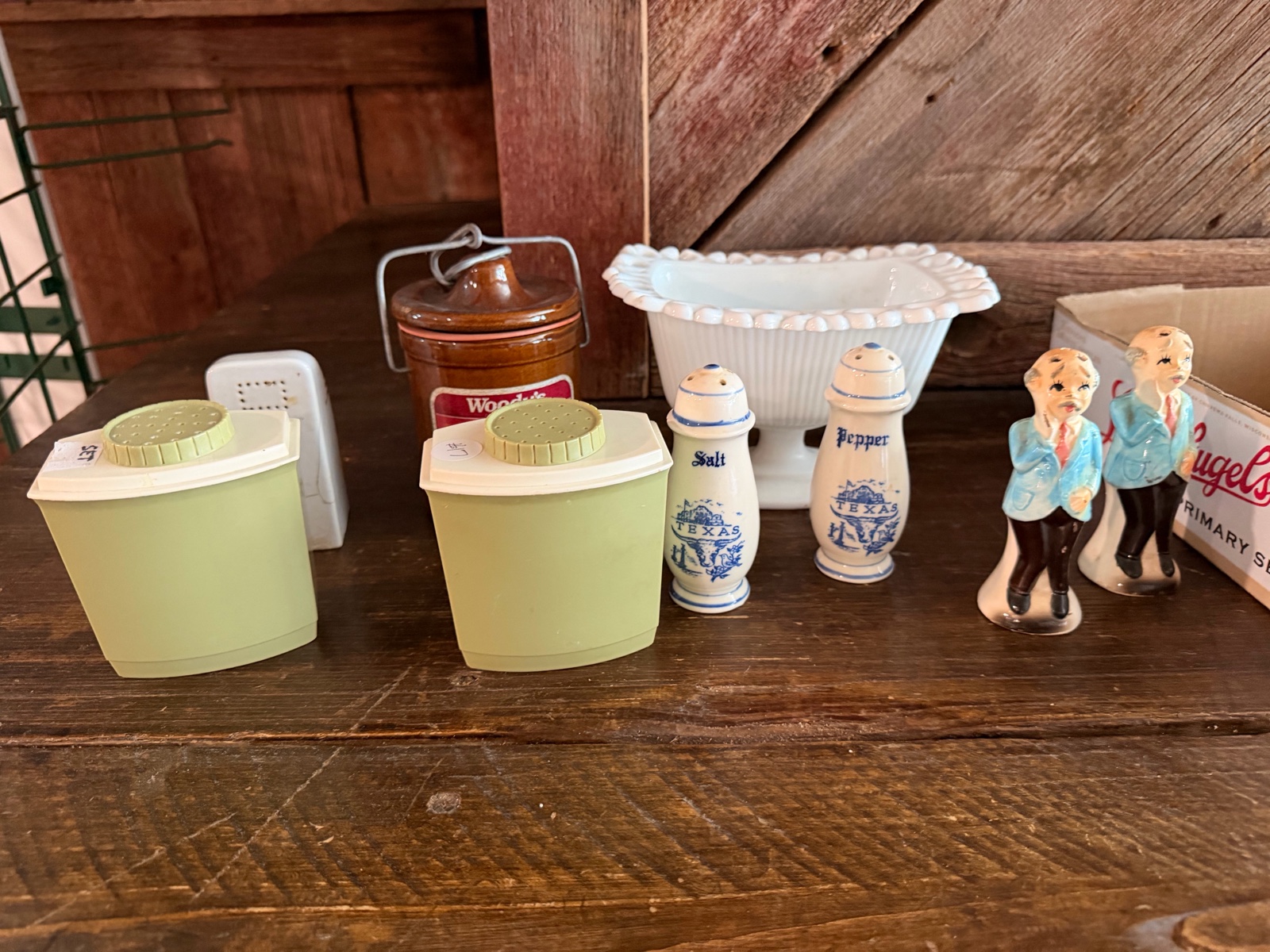 Lot of Salt & Pepper Shakers , Woodys Canister, Bowl & More